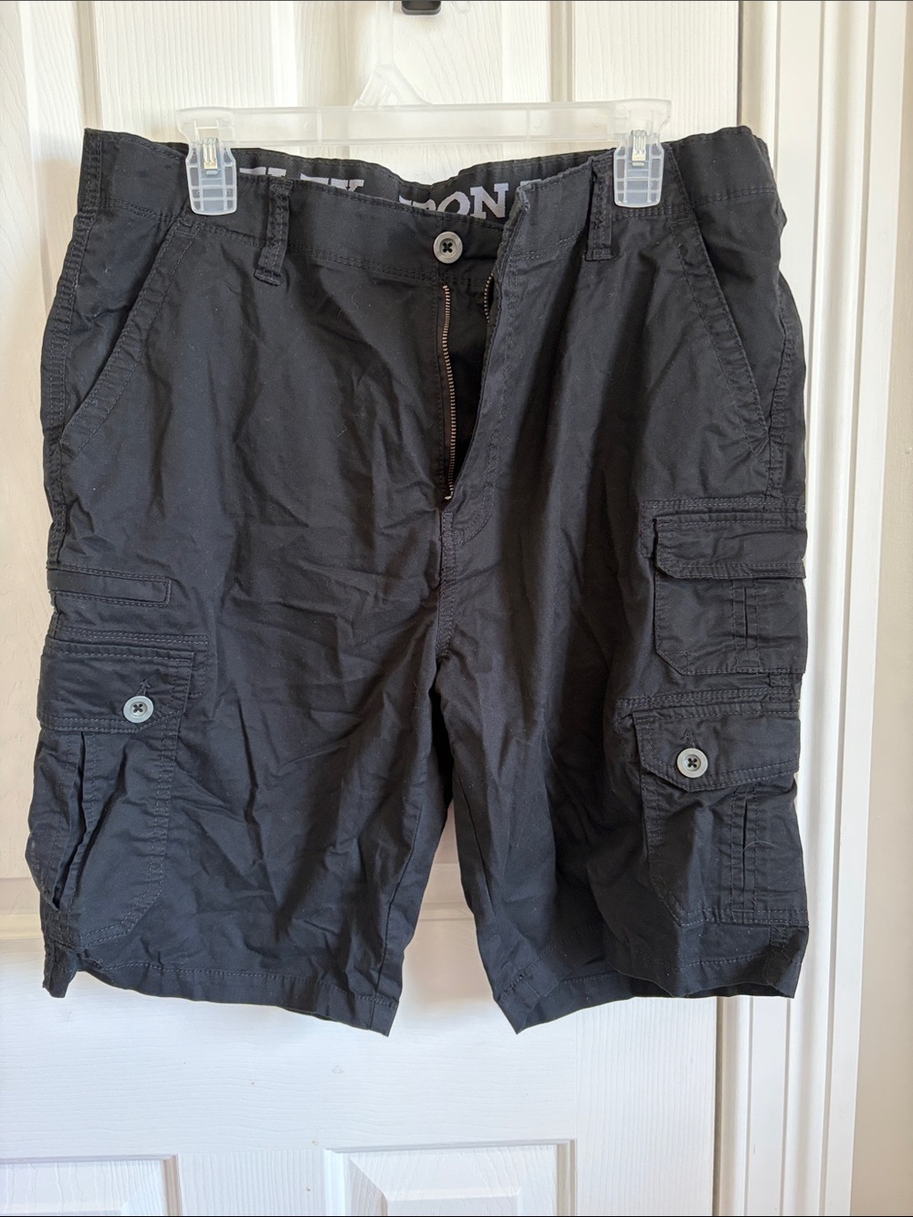 Men's Black Cargo Shorts with Utility Pockets